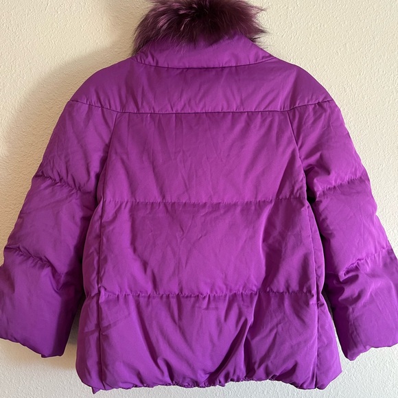 ❗️Clearance❗️Emilio Pucci Purple Real Fox Fur Down Jacket Women 3/4 Sleeves - Picture 15 of 17